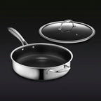 Hybrid Deep Sauté Pan with Lid, 3.3-Qt