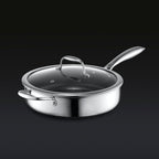Hybrid Deep Sauté Pan with Lid, 3.3-Qt